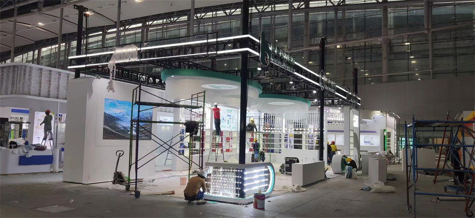 健康動力醫療展覽展臺搭建現場