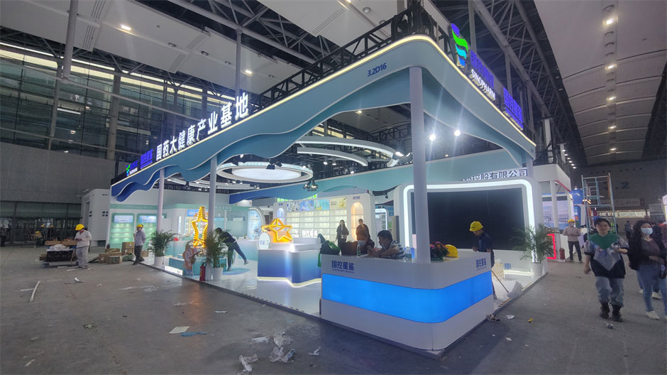 藥交會醫藥企業展覽展臺搭建現場